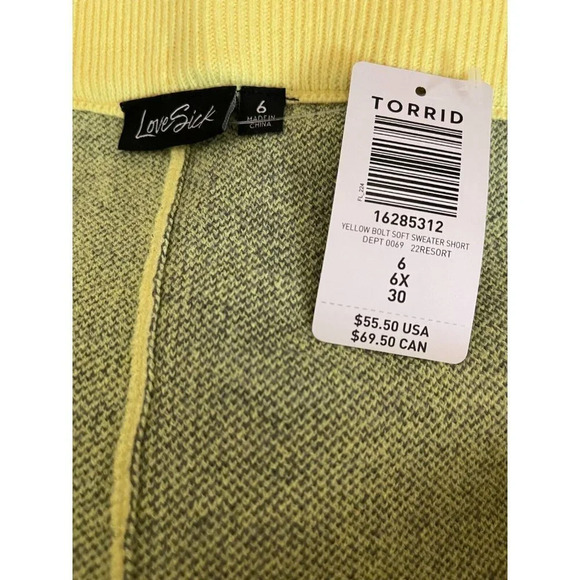 Lovesick Torrid Plus 6 Yellow Heart Long Sleeve Hoodie Sweater & Short Set - Picture 9 of 9